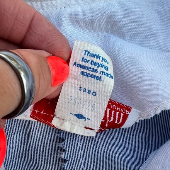 Vintage Vicky Vaughn Junior Blue Sleeveless White Polo Collar Shirt Dress - Picture 7 of 7